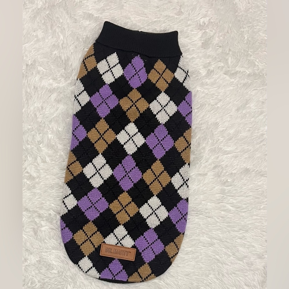 Dr. Marty argyle doggy sweater